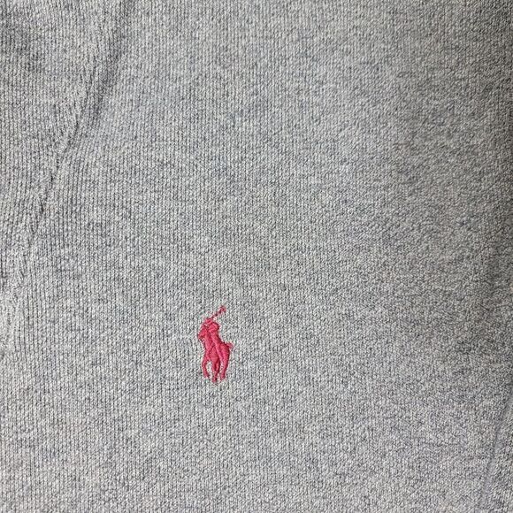 Polo Ralph Lauren Sweater Mens Size 2XL Gray Shawl Collar Red Small Pony - Picture 4 of 9